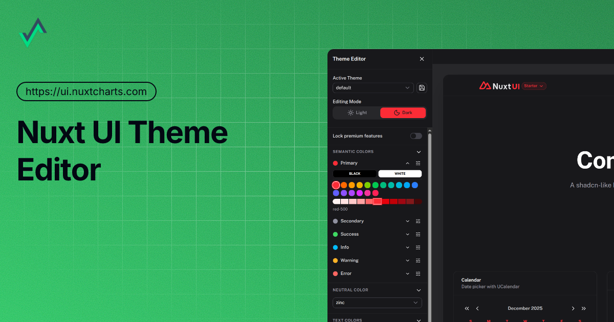Nuxt UI Theme Editor, Generator & Builder - Nuxt Charts